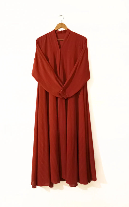 Front Open Zarri Abaya - Rust