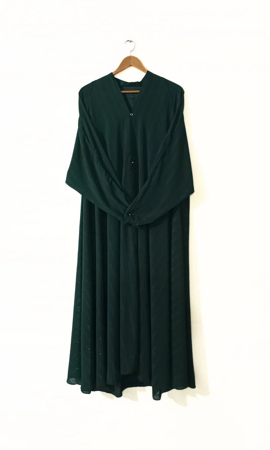 Front Open Zarri Abaya -black